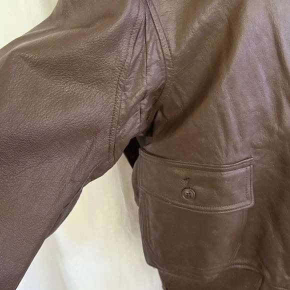 VINTAGE LEATHER G-1 FLIGHT JACKET US NAVY - Picture 5 of 16